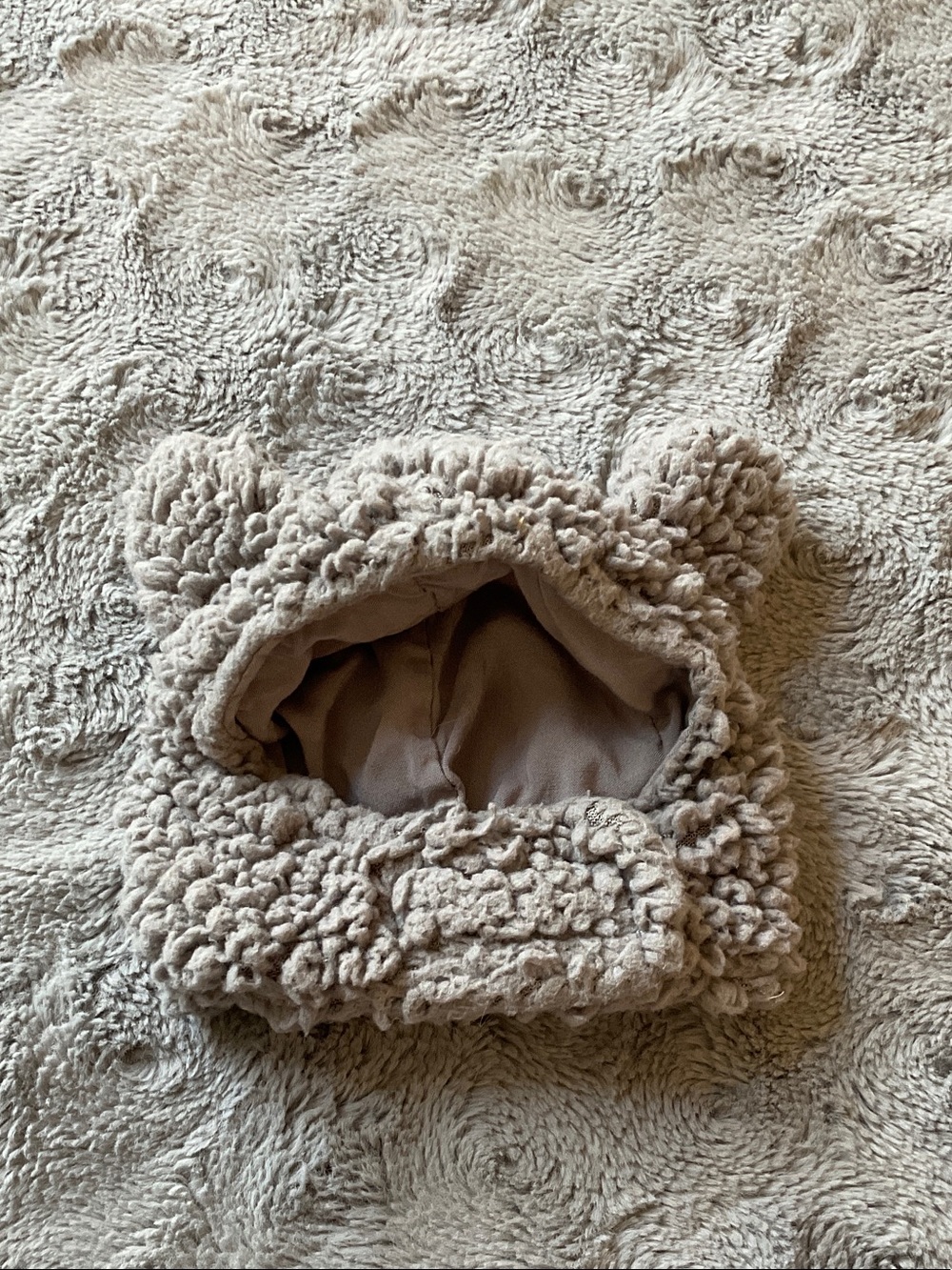 Cozy Teddy Bear Hooded Hat in grey